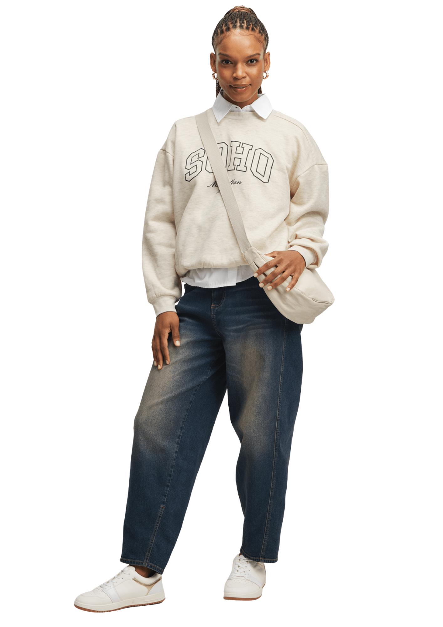 Exact Women's Natural Graphic Print Sweat Top