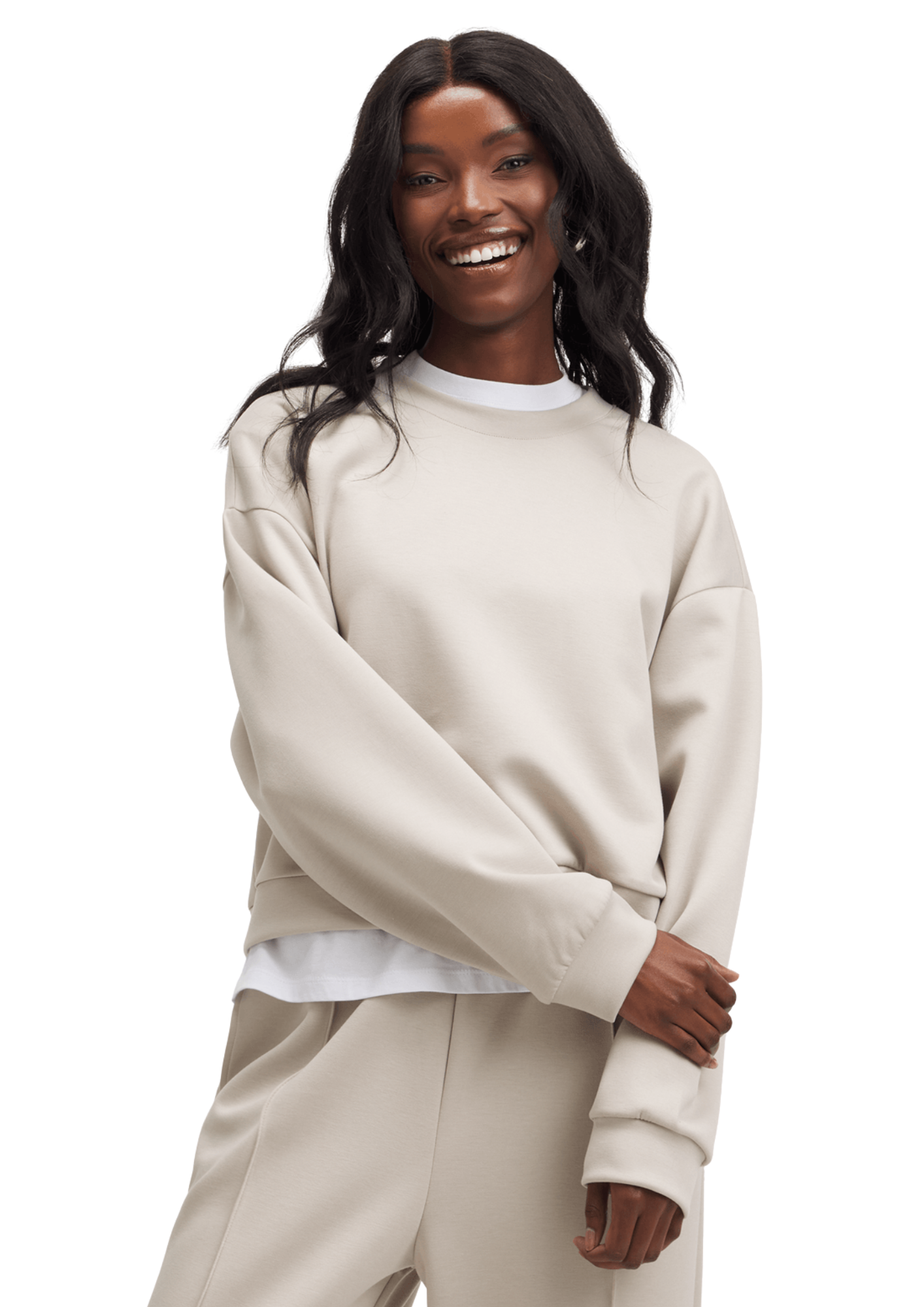 Exact Women's Natural Boxy Crop Sweat Top