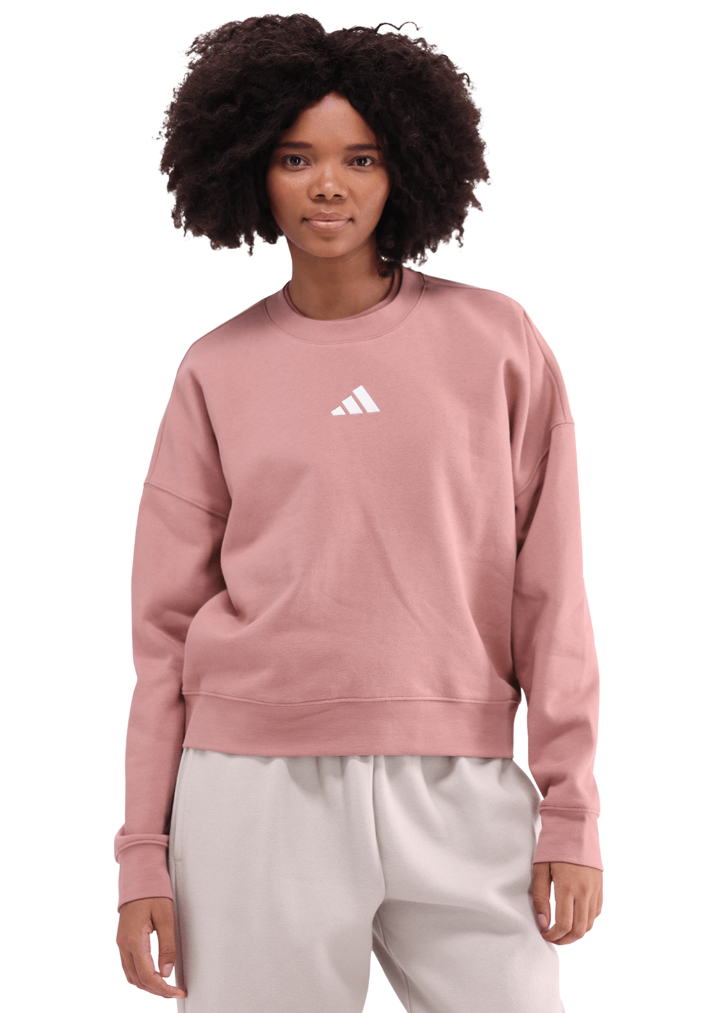 adidas Womens Essential Small Logo Feelcozy Warm Clay Sweatshirt