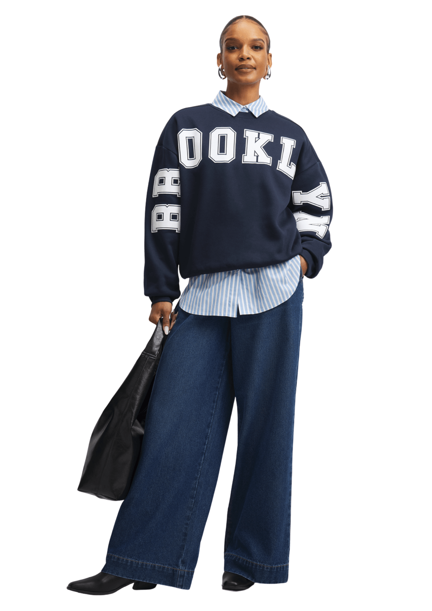 Exact Women's Navy Graphic Print Sweat Top