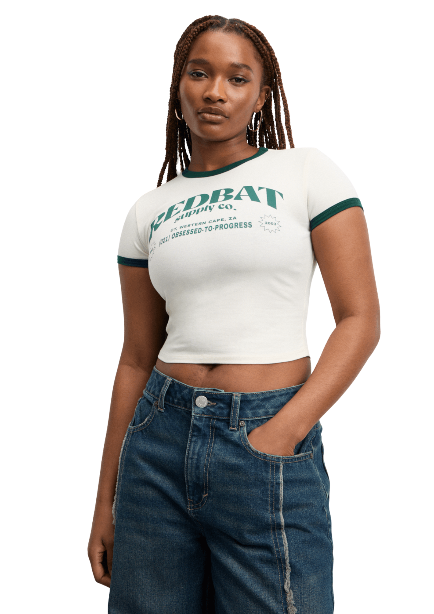 Redbat Women's Ecru Cropped Top