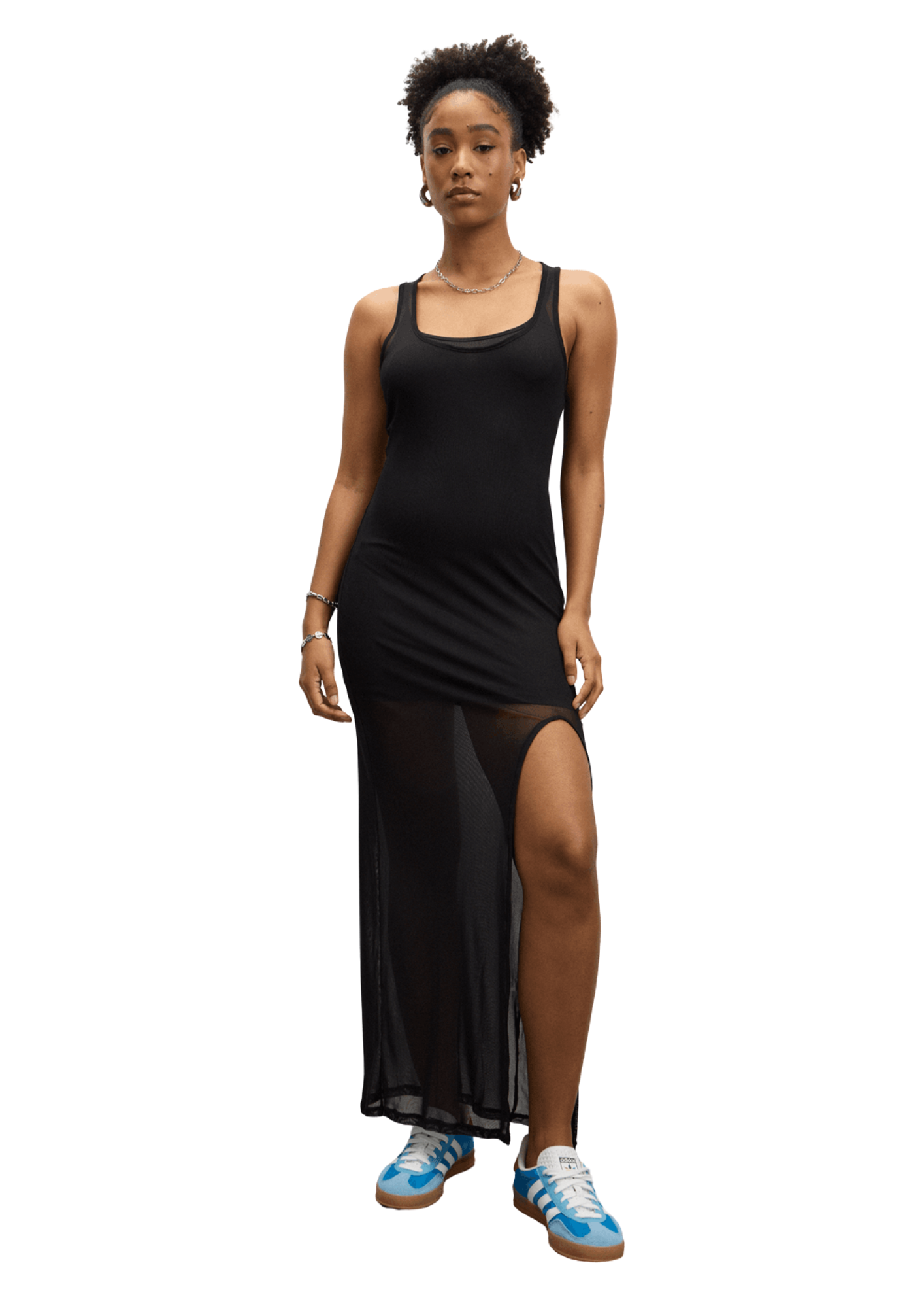 Redbat Women's Black Maxi Mesh Dress