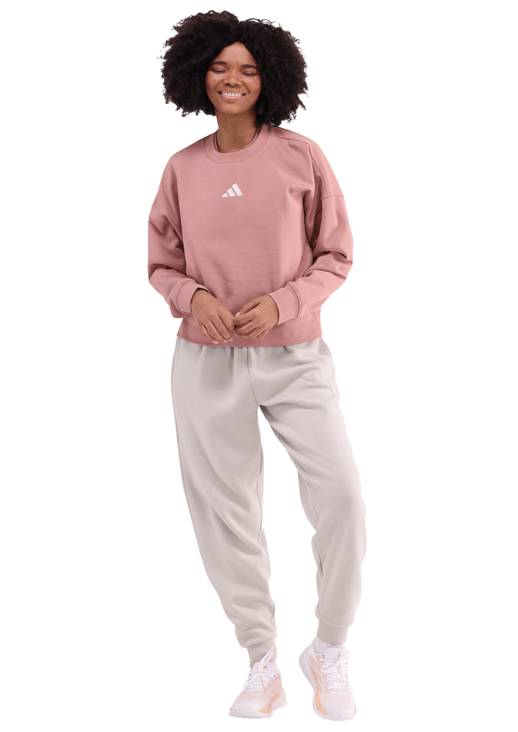 adidas Womens Essential Small Logo Feelcozy Warm Clay Sweatshirt