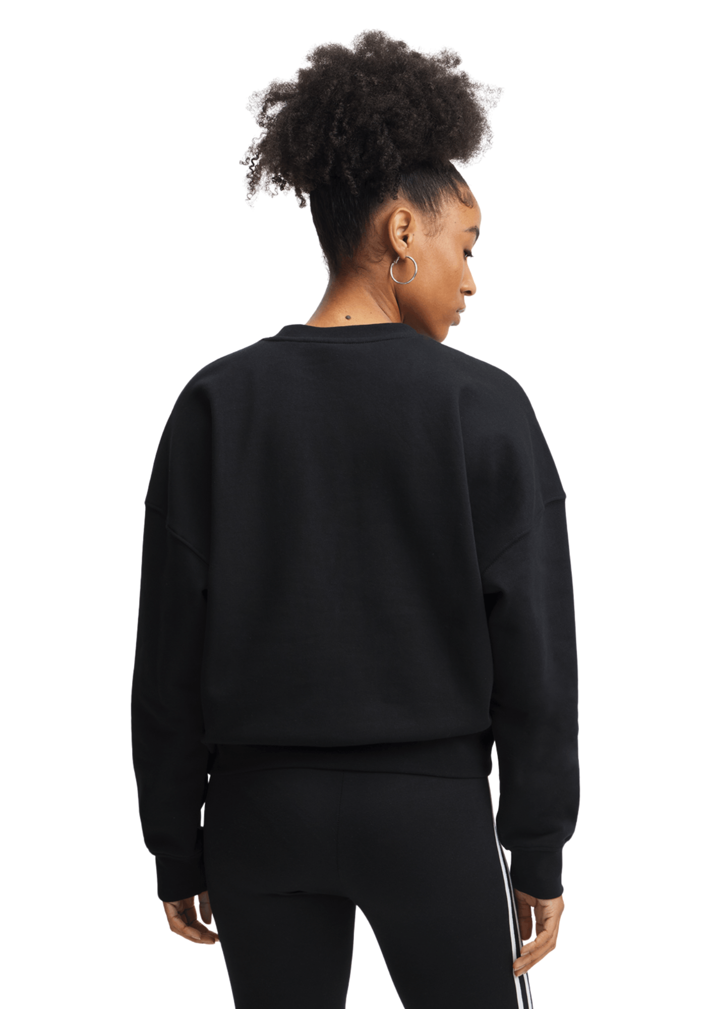 adidas Womens Essential Small Logo Feelcozy Black Sweatshirt