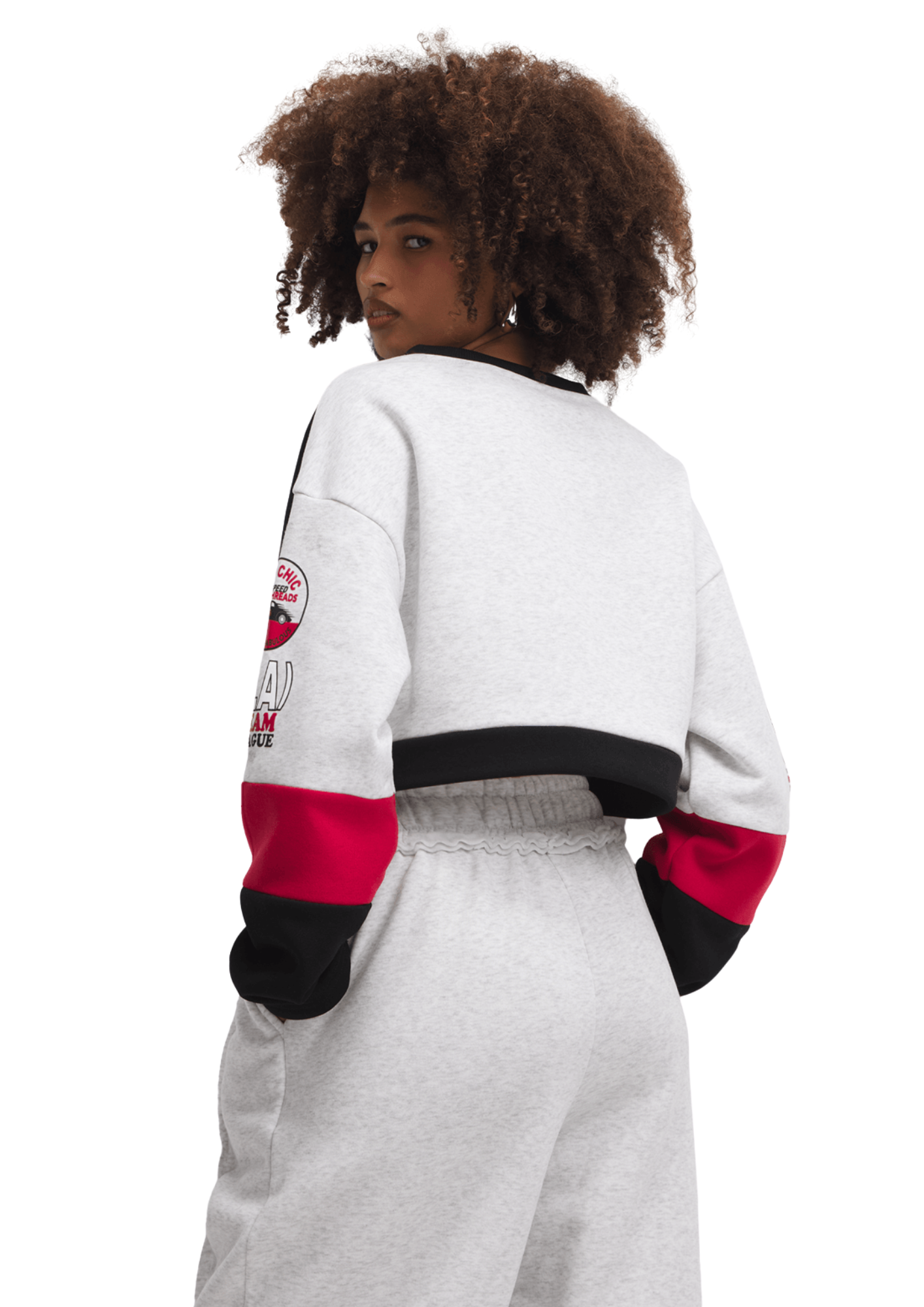 The FIX Women's Black & White Luxe Club Sweat Top