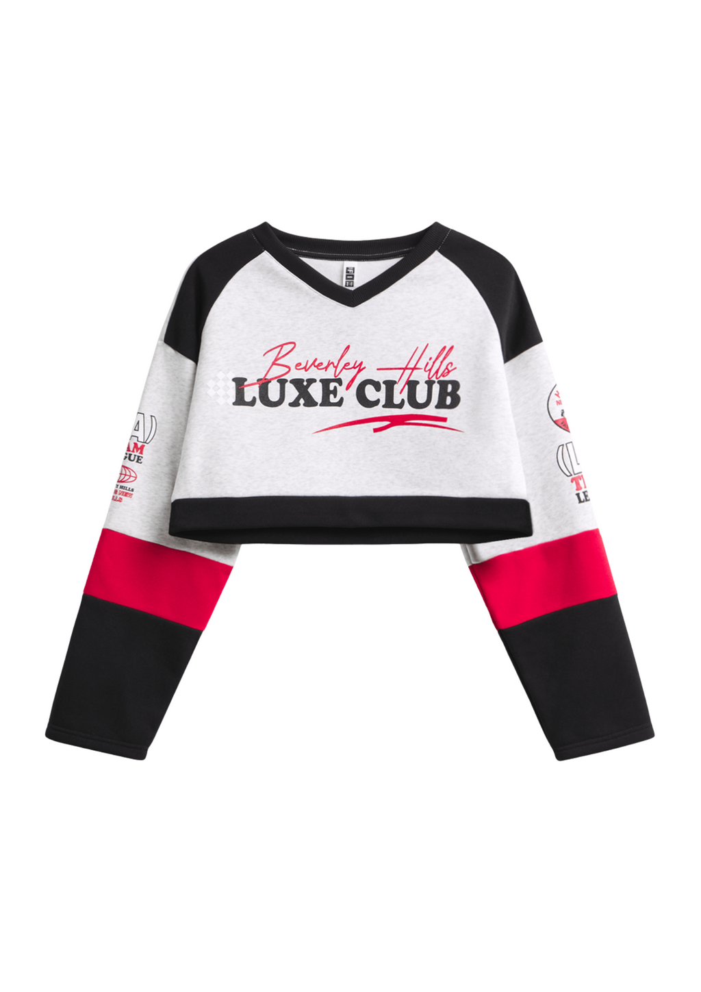 The FIX Women's Black & White Luxe Club Sweat Top