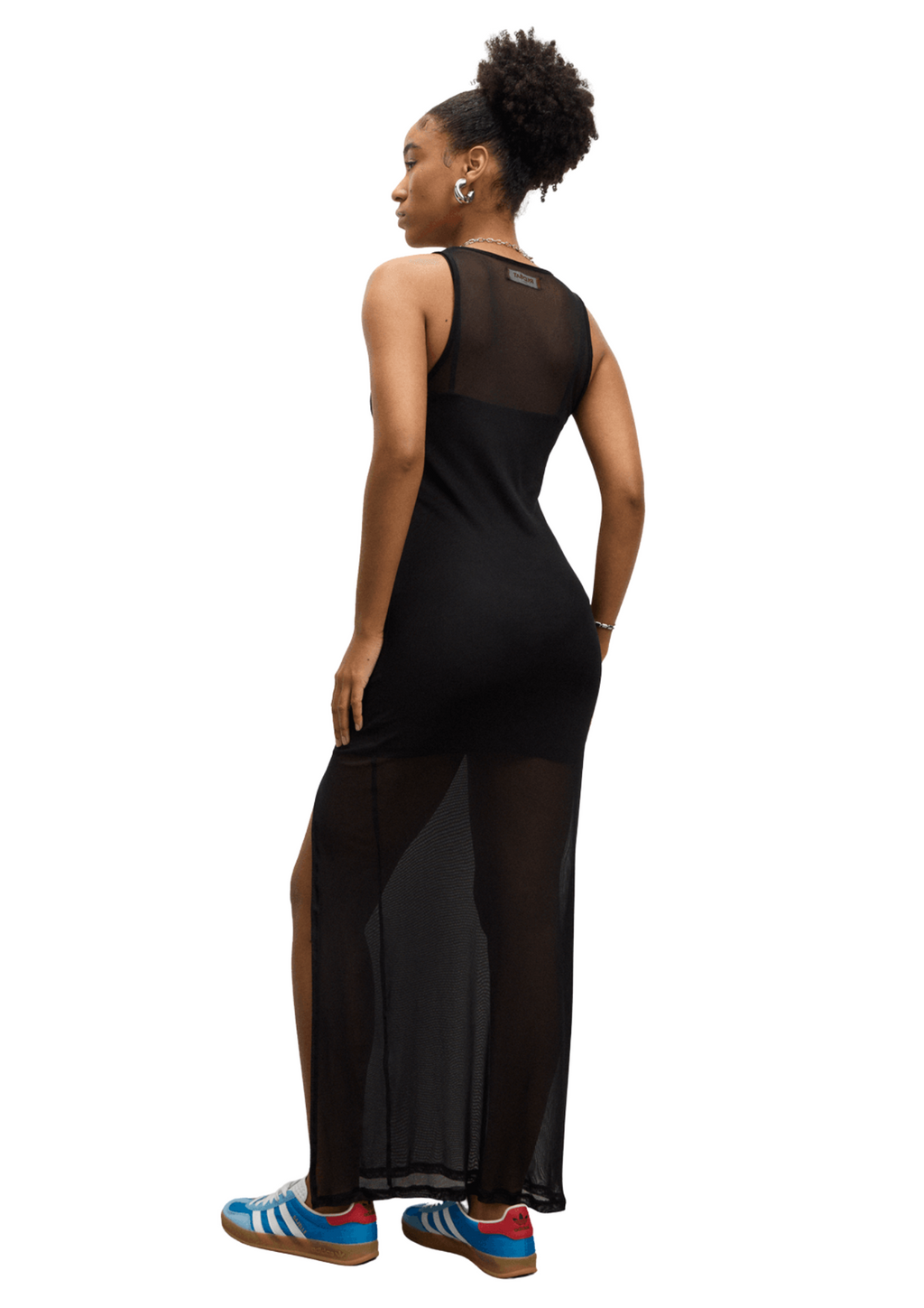 Redbat Women's Black Maxi Mesh Dress