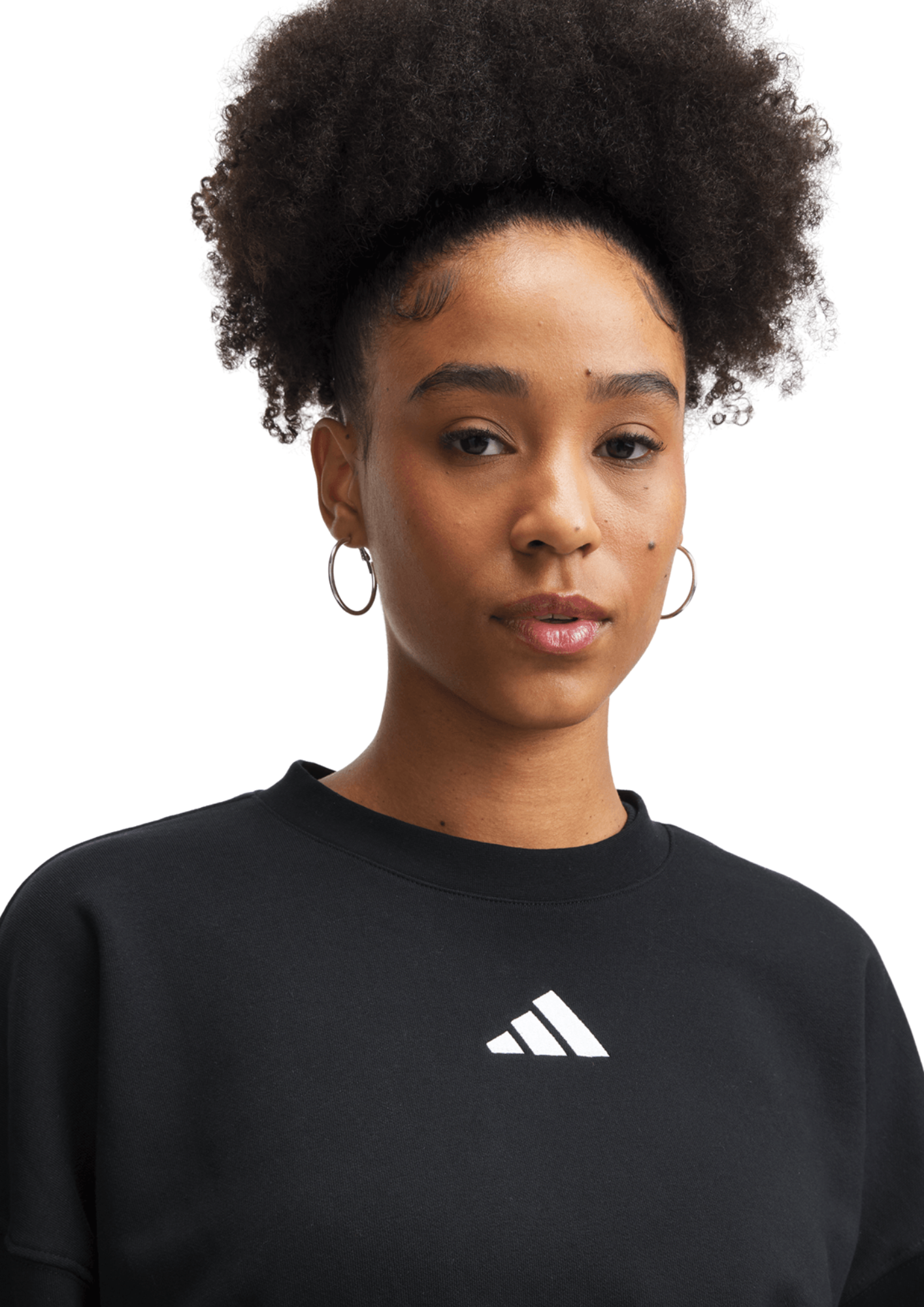 adidas Womens Essential Small Logo Feelcozy Black Sweatshirt