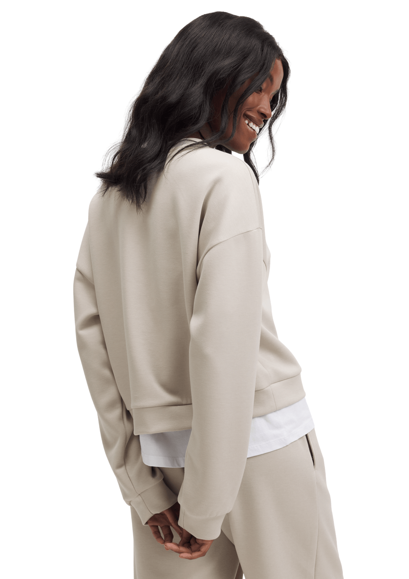 Exact Women's Natural Boxy Crop Sweat Top