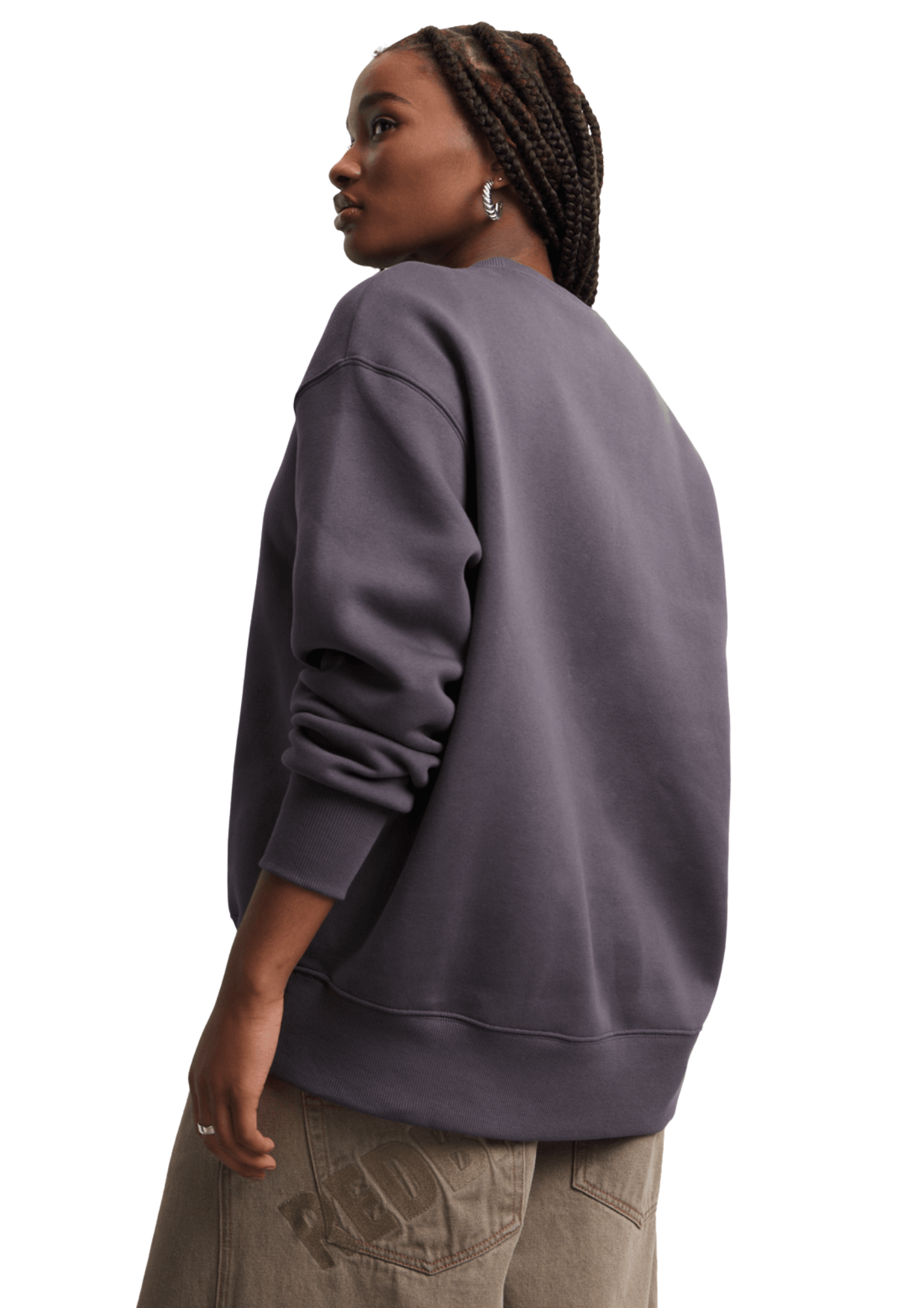 Nike Women's Oversized Crew-neck Fleece Grey Sweatshirt