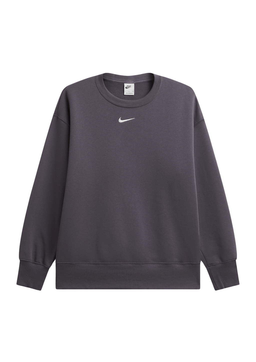 Nike Women's Oversized Crew-neck Fleece Grey Sweatshirt