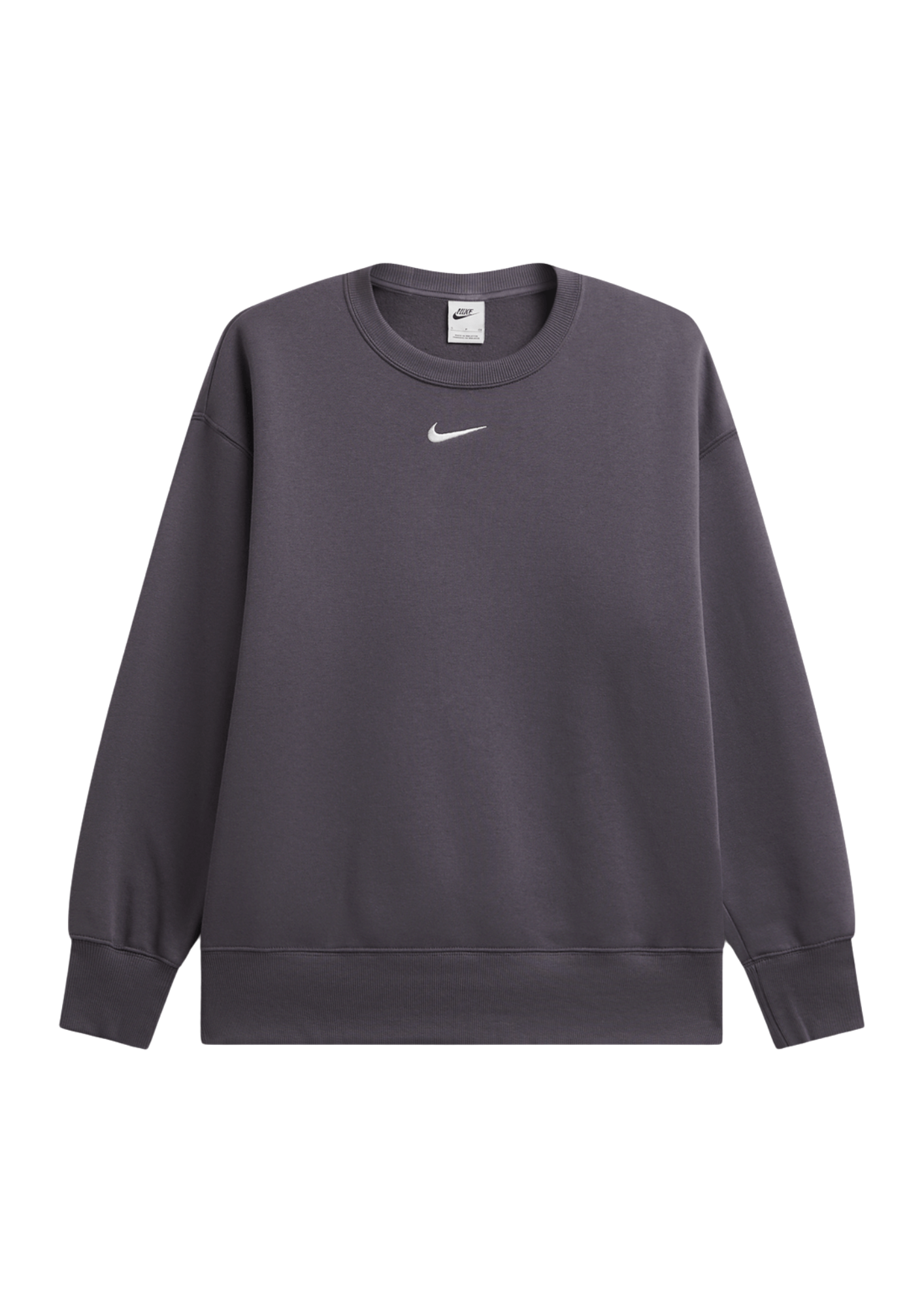 Nike Women's Oversized Crew-neck Fleece Grey Sweatshirt