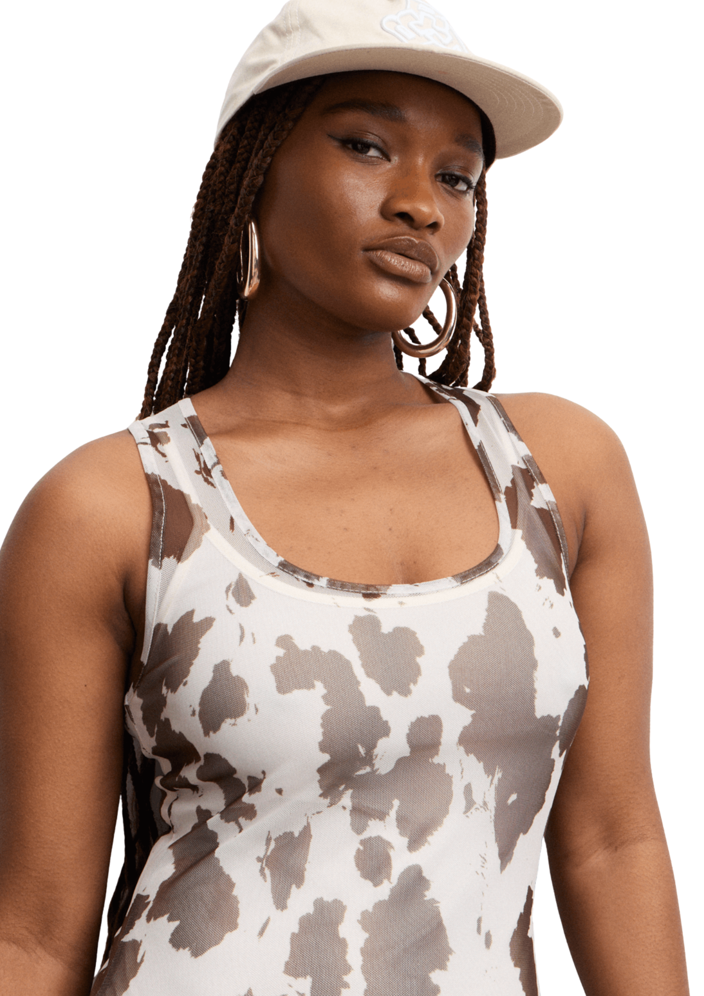 Redbat Women's Mesh Cow Print Maxi Dress