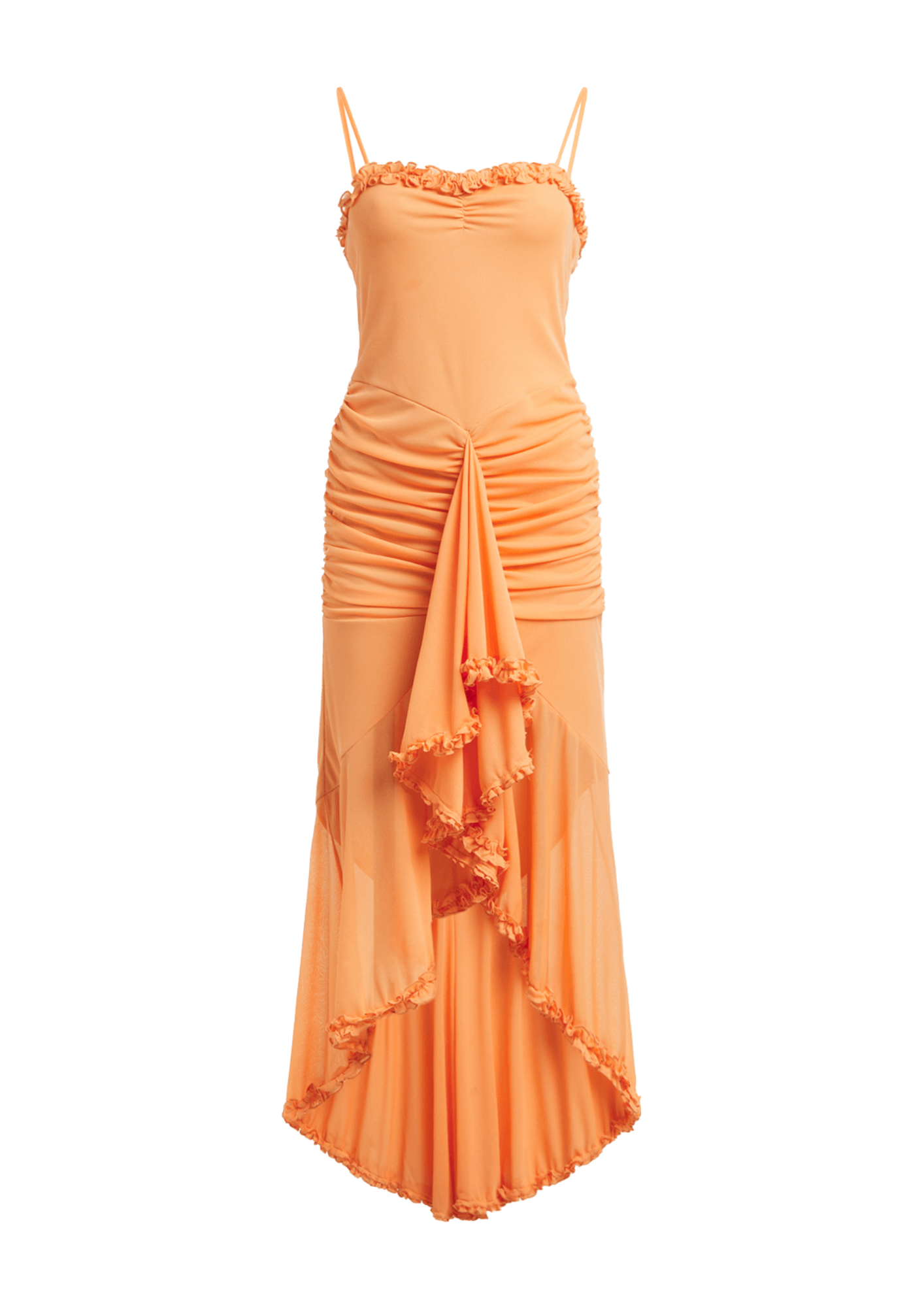 The FIX Women's Orange Ruched Strappy Dress